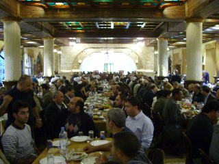 One of several large rooms and a tasty meal on the way back from our excursion to the border with Palestine.